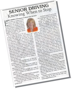 Article - Senior Driving: Knowing When to Stop